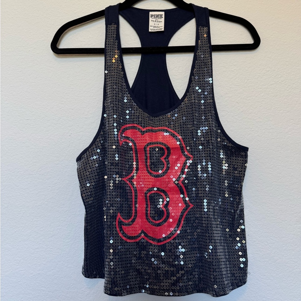 Vintage PINK Victoria's Secret Boston Red Sox Sequin Tank Top